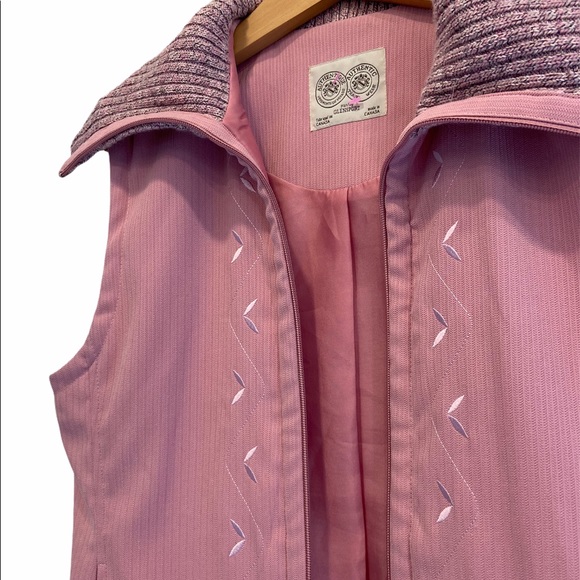 GLENNSPORT Travel Wear Sleeveless Vest Knit Collar Pink Size M EUC - Picture 5 of 8